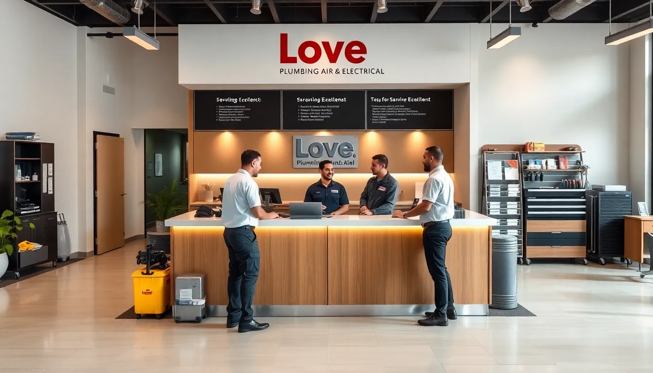 professional team assisting clients at a service center.